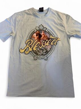 Blessed Graphic Crewneck Tee - Light Blue